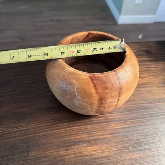 Thick Solid Wooden Bowl/Planter - Picture 10 of 10